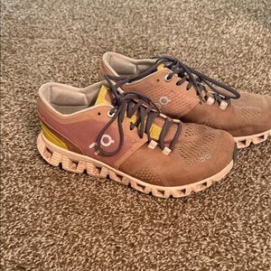 On Women's Athletic Shoes - Brown and Yellow